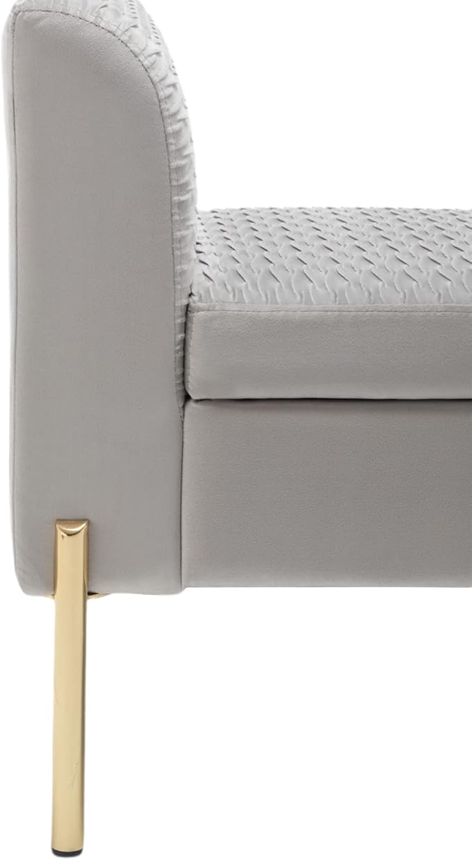Alunaune Modern Velvet Storage Bedroom Bench End of Bed Bench, Upholstered - Image 6