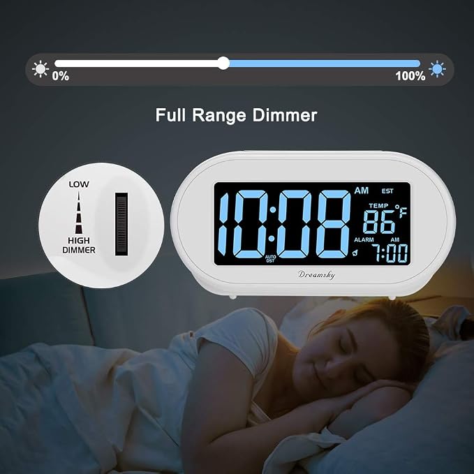 DreamSky Alarm Clocks for Bedrooms, Auto Set Digital Clock - Image 3