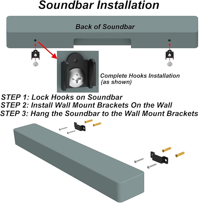 Vdsvksd Wall Mount for Samsung, Sony, Vizio, Roku Speakers - Rear, Satellite, Surround Sound & Bookshelf Speakers