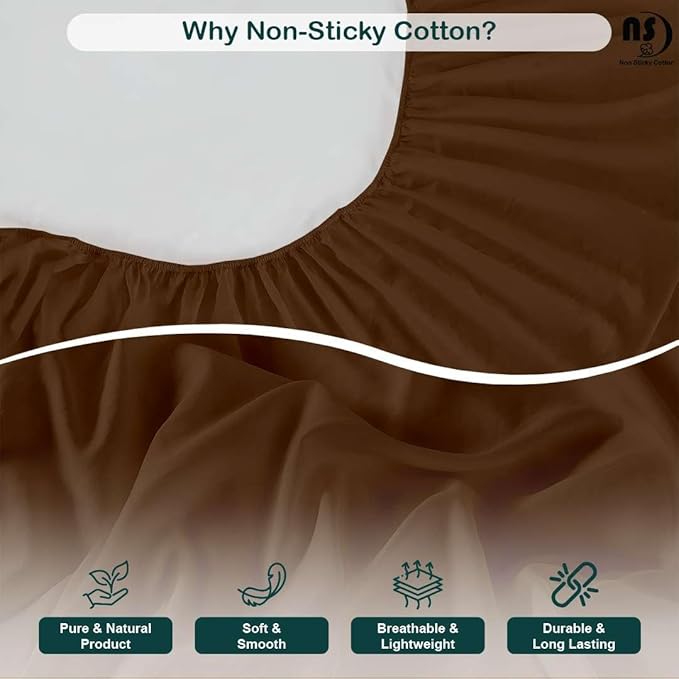 NON Sticky cotton Twin Size Sleeper Sofa Sheets, 4 Piece Egyptian Cotton Bed Sheet Set for Sofa Bed, 8" Deep Pocket for Pull Out Couch Mattress, 39" x 75", Chocolate Solid, Soft & Breathable