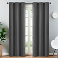 Yakamok Blackout Curtains 38x90 inch Charcoal Grey Thermal Drapes-Bedroom | 2 by Yakamok