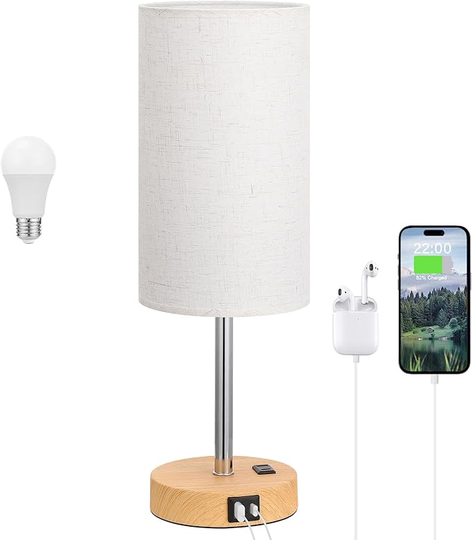 Dicoool 17.4" Bedside Lamp for Bedroom by DicooolDirect