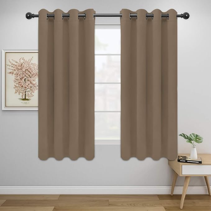 Easy-Going Thermal Grommet Blackout Curtains, 2 Panels 52x63 in, Camel | by Easy-Going