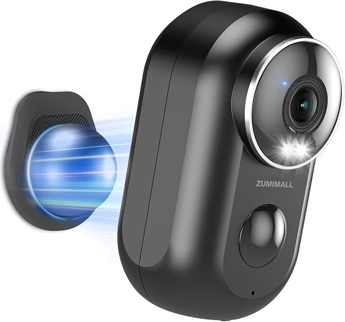 ZUMIMALL 2K Security Cameras Wireless Outdoor, Magnetic Mount, 130° View Outdoor Camera Wireless, 2.4G WiFi Battery Camera Indoor/AI Detection/3MP Color Night Vision/2-Way Talk/Cloud/Alexa/IP66