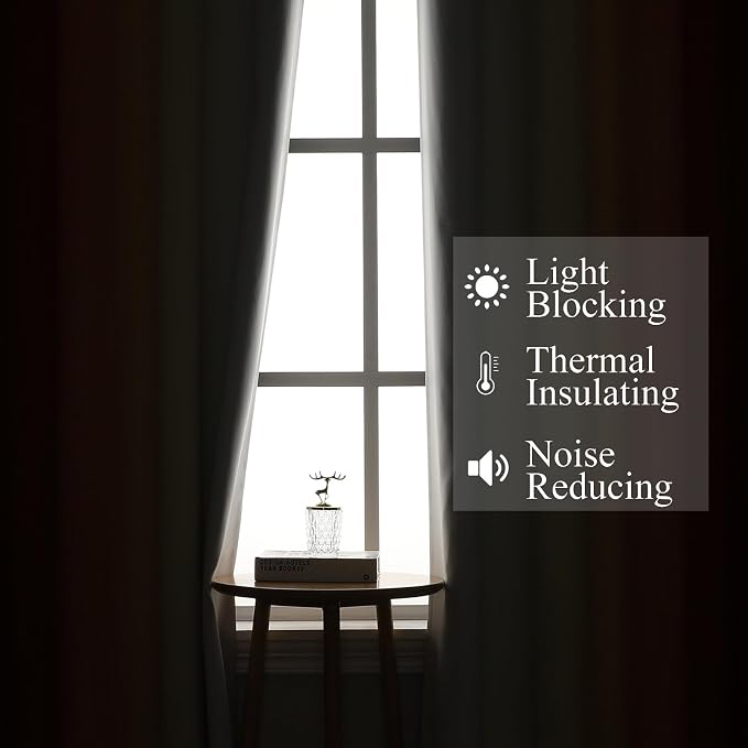 Burnt Orange and Greyish White Ombre Blackout Curtains 52Wx90L Inch Long | - Image 3
