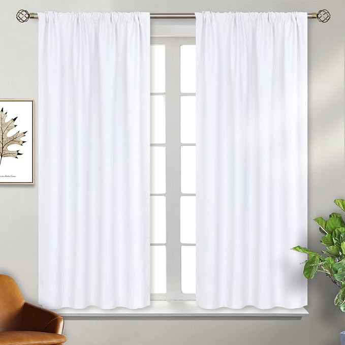 BGment Pure White Curtains 54 Inches Length - Image 6