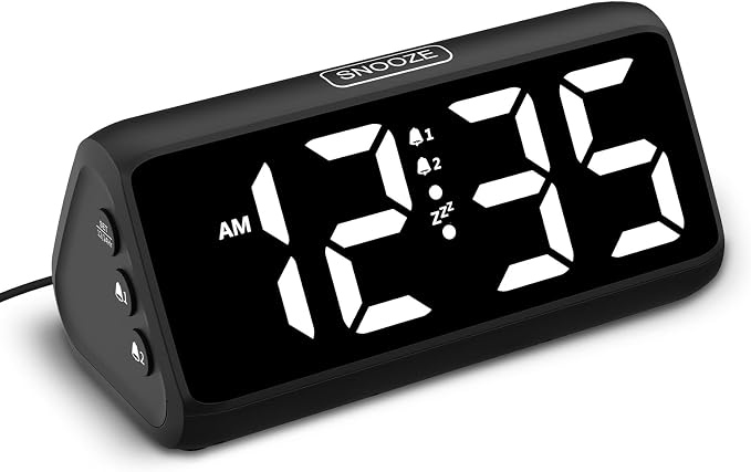 Digital Alarm Clocks for Bedrooms, Loud Alarm Clock by Netzu