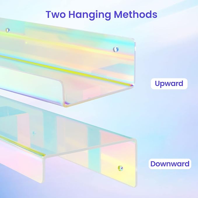 upsimples 2 Pcs 15" Iridescent Acrylic Shelves - Image 6