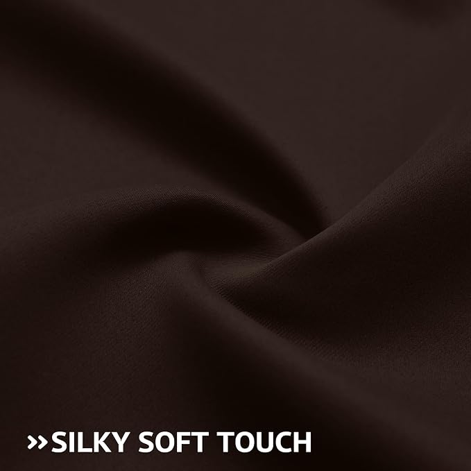 COSVIYA Grommet Blackout Room Darkening Brown Curtains 72 inch Length | Light - Image 5