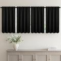 MIULEE 4-Panel 36 Inch Blackout Kitchen Tier Curtains Over Sink Black | Privacy by MIULEE