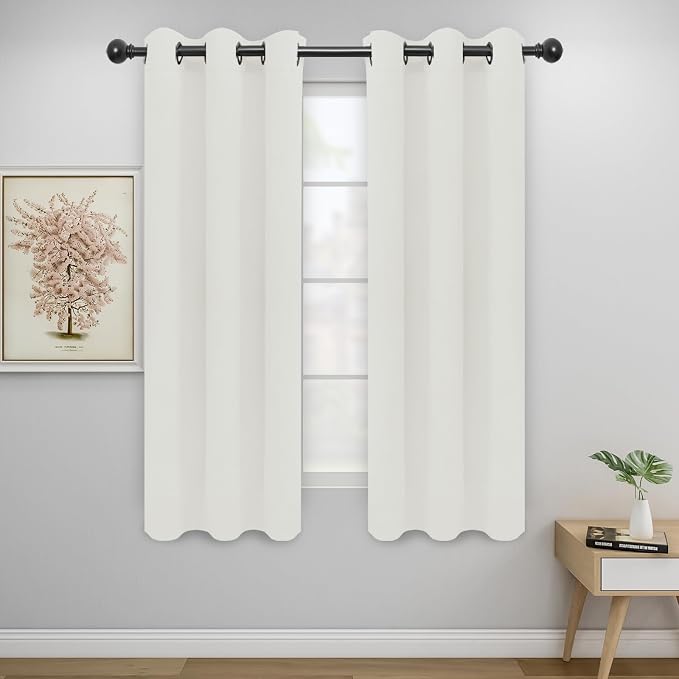 Easy-Going Thermal Grommet Curtains, 2 Panels 34x63 in, Ivory | Machine by Easy-Going