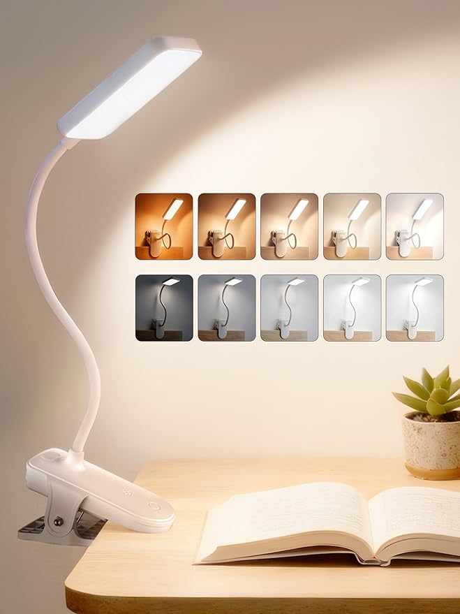 Clip on Light, 45 Lighting Modes Rechargeable Desk Lamp by Unknown