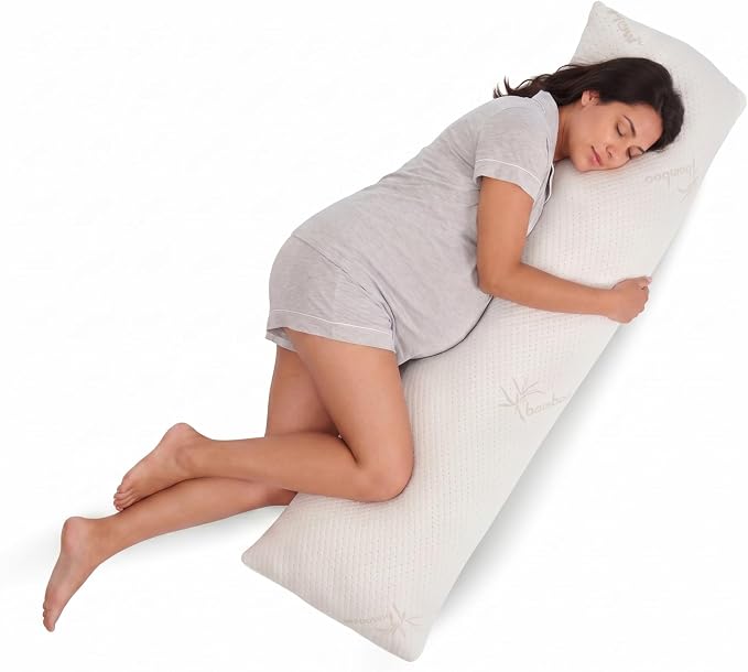 Body Pillow for Adults, Cozy Comfort Down Alternative Pregnancy Pillows by Snuggle-Pedic
