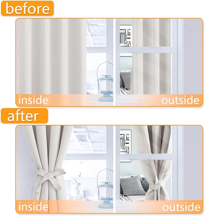 Blackout Curtains for Bedroom, 42 x 84 Inches Long, 2 Panels | Thermal - Image 4