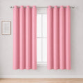 Blackout Curtains 66 x 54 Inch Long Pink Curtains Set of 2 Panels Room by Lemomo