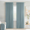 MIULEE Slate Blue Back Tab Blackout Curtains 52x72 Inches Long 2 Panels Set | by MIULEE