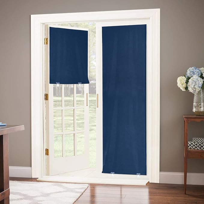 LazBlinds 100% Blackout Door Curtain, 1 Panel | No tools No Drill Cordless by LazBlinds