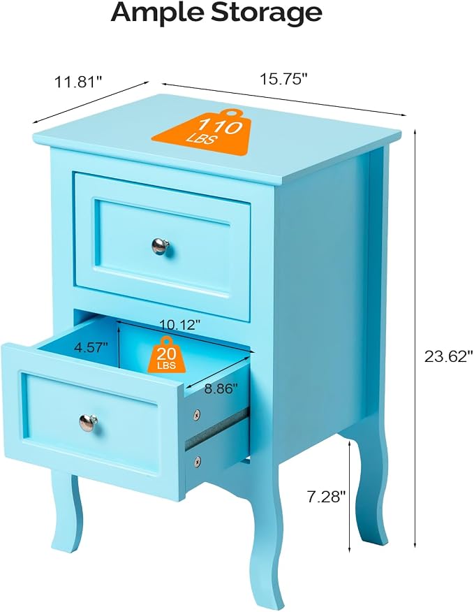 Bonnlo Nightstand Set of 2, Nightstands - Image 2