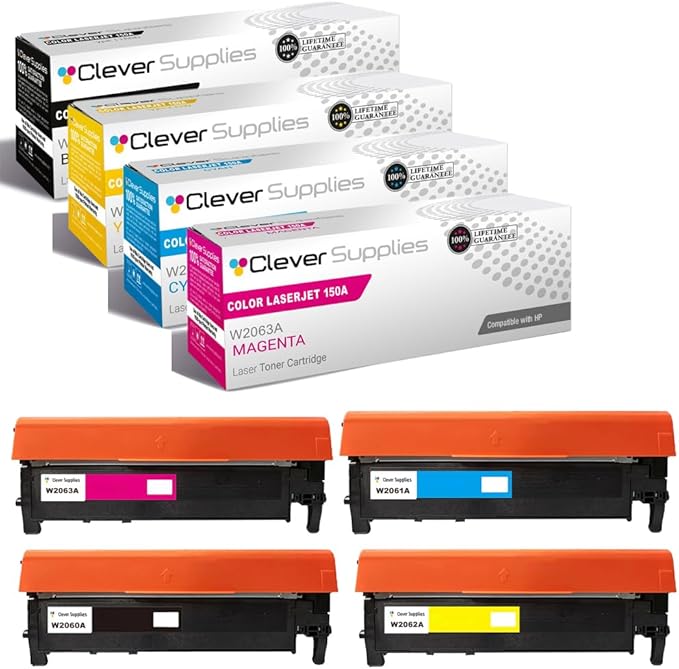 CS Replacement Compatible with HP 150A Toner Cartridge W2060A W2061A W2063A W2062A to use with 150NW 178NW 178NWG 179FNW (4-Color Set)