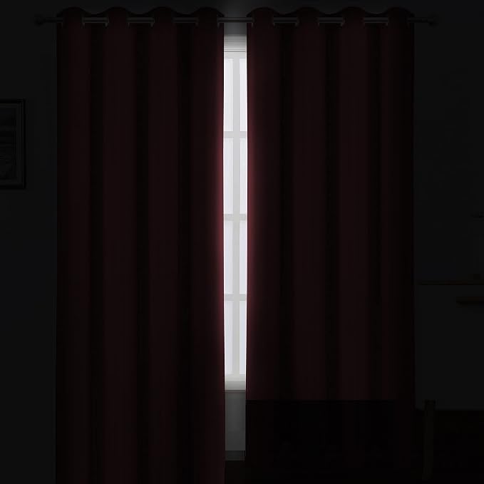 Burgundy Red Thermal Blackout Curtains/42 x 84 Inch/Set of 2 Panels Room - Image 3