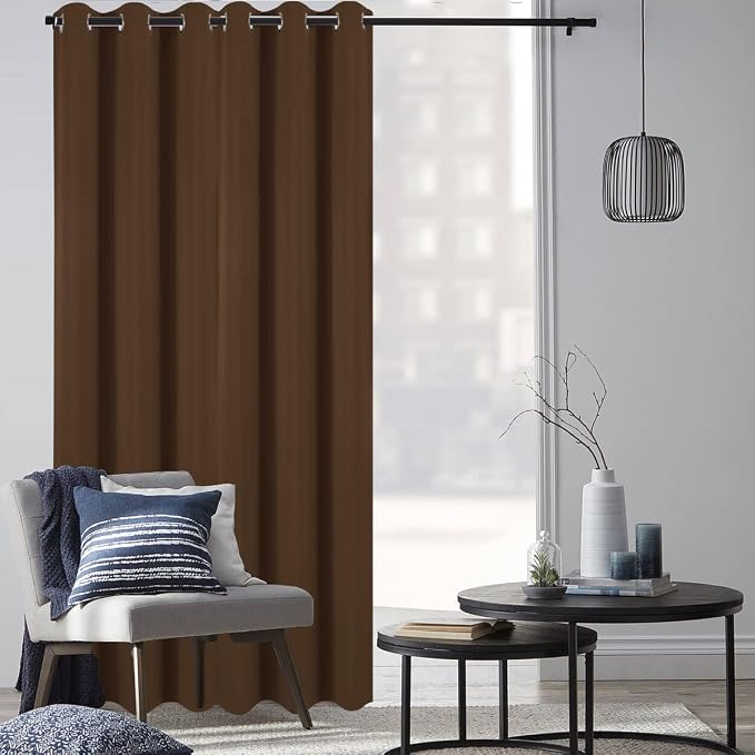 Diraysid Chocolate Brown Grommet Blackout Curtains - Image 4