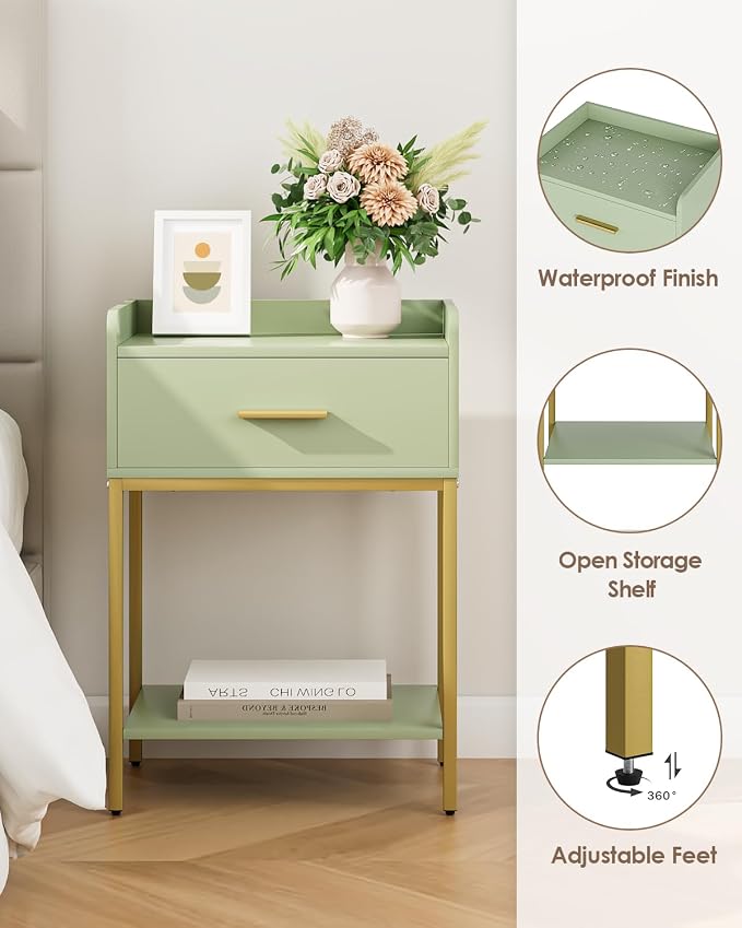 Nightstand, Modern Bedside Table Night Stand - Image 6