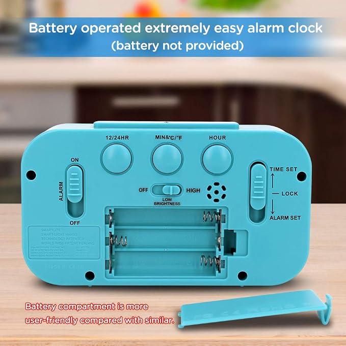 Peakeep Night Light Digital Alarm Clock Battery Operated Indoor Temperature | - Image 7