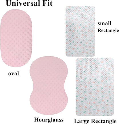 Dot Bassinet Sheet Set 2 Pack Stretch Fitted Bedside Sleeper Bassinet Sheets Sheets,Ultra Soft, for Baby Girls and Boys Pink, Floral