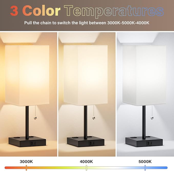 Bedside Lamp for Bedroom Set of 2 - Image 2