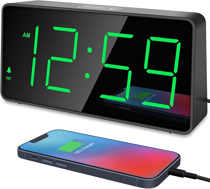 Peakeep Digital Alarm Clock for Bedroom Bedside, Large Display 5 Dimmers | by PEAKEEP