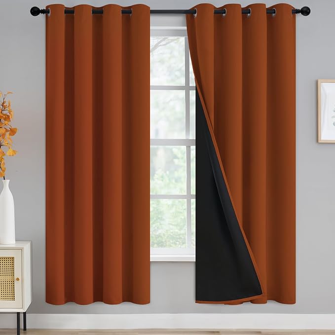Yakamok Burnt Orange Blackout Curtains 72 inches Long by Yakamok