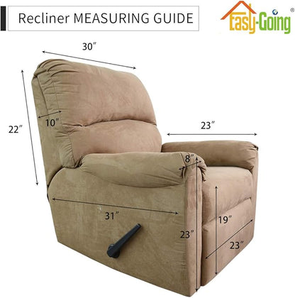 Easy-Going Recliner Stretch Sofa Slipcover Sofa Cover 4-Pieces Furniture Protector Couch Soft with Elastic Bottom, Spandex Jacquard Fabric Small Checks(Recliner,Brown)