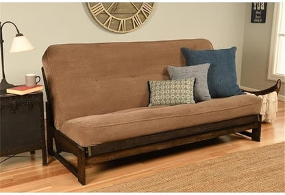 BOWERY HILL Full Fabric Futon in Marmont Brown Mocha-Frame Not Included