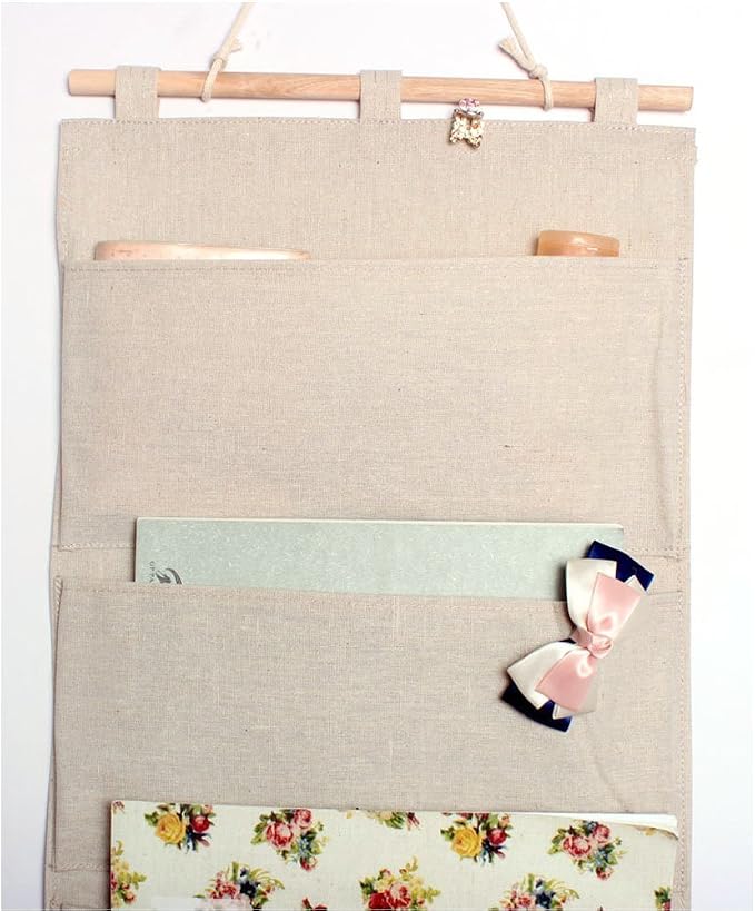 Co-link Linen/Cotton Fabric Wall Door Hanging Storage Pockets Home Organizer - Image 4