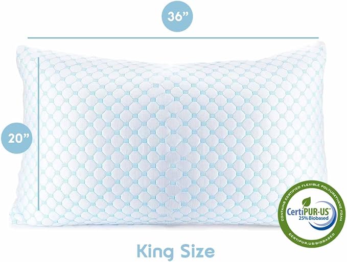 Nestl King Size Cooling Pillow for Sleeping 2 Pack, Luxury Shredded Memory Foam - Image 3