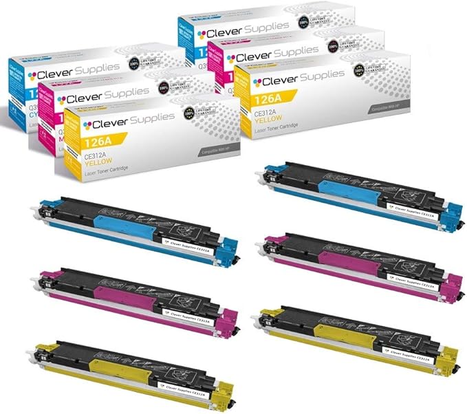 CS Replacement Compatible with HP PRO M175 MFP CE311A Cyan CE312A Yellow CE313A Magenta 126A PRO 100 M175A M175N PRO 200 M275NW TOPSHOT PRO M275NW Toner Cartridge 6 Color Set