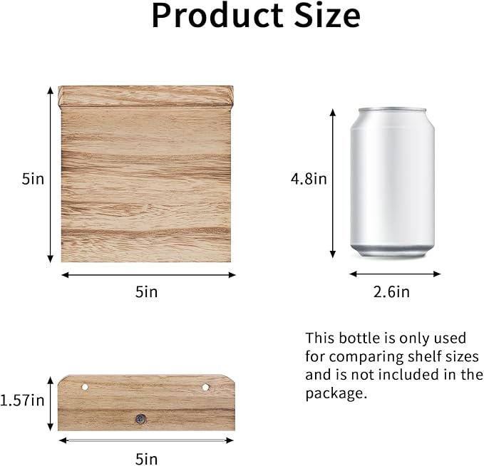 Fixwal Small Floating Shelves for Wall | Rustic wood shelf for displaying mini - Image 3