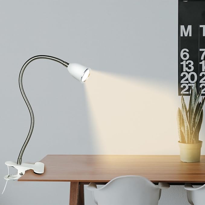 Desk lamp Eye-Caring Table Lamps, 360°Rotation Gooseneck Clip on Lamp Reading - Image 7
