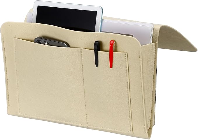 uxcell 4 Pockets Bedside Caddy, Bed Hanging Storage Bag Holder by uxcell