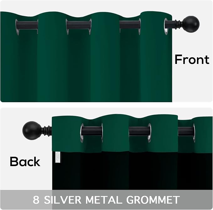 Yakamok Emerald Green Blackout Curtains 90 inches - Image 6