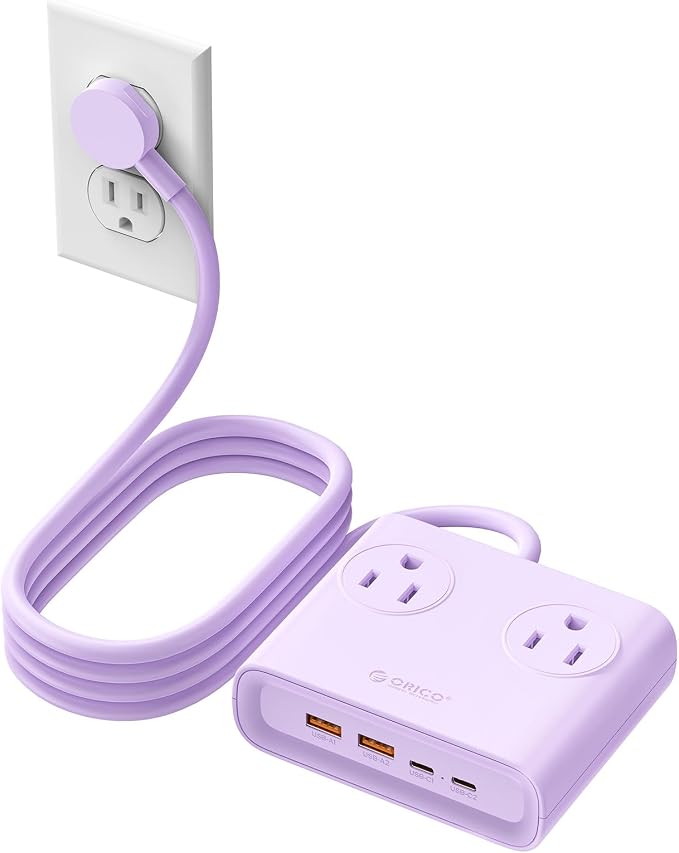 ORICO 25W GaN Power Strip with USB Ports, 8-in-1 Charging Station | with 4 AC - Image 8