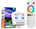 BTF-LIGHTING SP530E WiFi Alexa Bluetooth Controllers 4 Zones 2.4GHz RF RB4 Remote Kit Support FCOB COB SMD PWM or SPI RGBCCT RGBWW LED Strip WS2805 IC DC5V DC12V DC24V