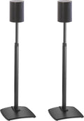 Sanus Height-Adjustable Speaker Stands Pair for Sonos Era 100™ - Premium Speaker Stand w/Durable Steel Design & Built-in Cable Managment - Easy DIY Install - Black