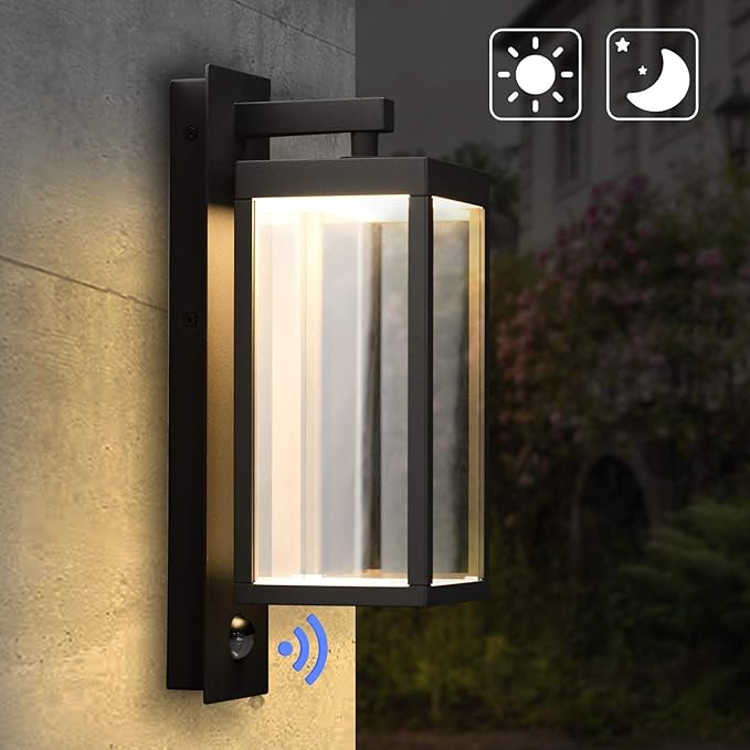 Lustrlach Motion Sensor Outdoor Light Fixtures Wall Mount,Exterior Wall Sconce, Porch Light, Garage Lights, Waterproof Motion Lights for Outside, Garden, Front Door