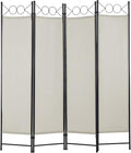 4 Panel Room Divider 6FT Steel Frame Screen Folding Privacy Divider by PayLessHere
