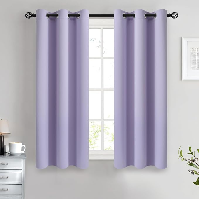 COSVIYA Grommet Room Darkening Lilac Curtains 54 inch Length by COSVIYA