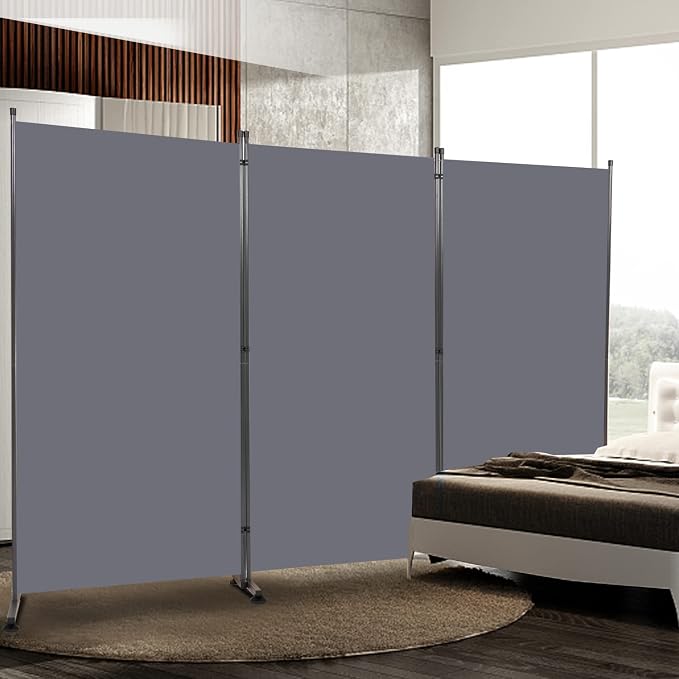 Room Divider 3 Panel Folding Privacy Screen, Round Pad Design Wall Divider | by HOMSCREENER