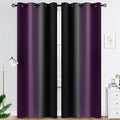 COSVIYA Grommet Ombre Blackout Purple and Black Curtains, W52 x L84 inch | Room by COSVIYA