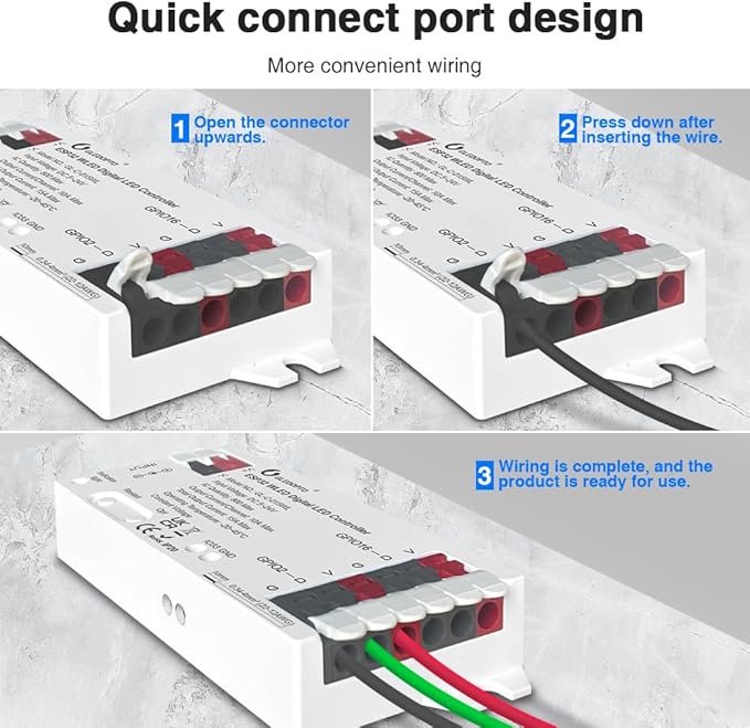 Sogledwow ESP32 WLED LED Strip Controller Dynamic RGB IC IO33 DIY Port App Control Easy Wiring Terminal for WS2811 WS2812 SK6812 TM1814 WS2813 WS2815 FCOB Addressable Strip Light