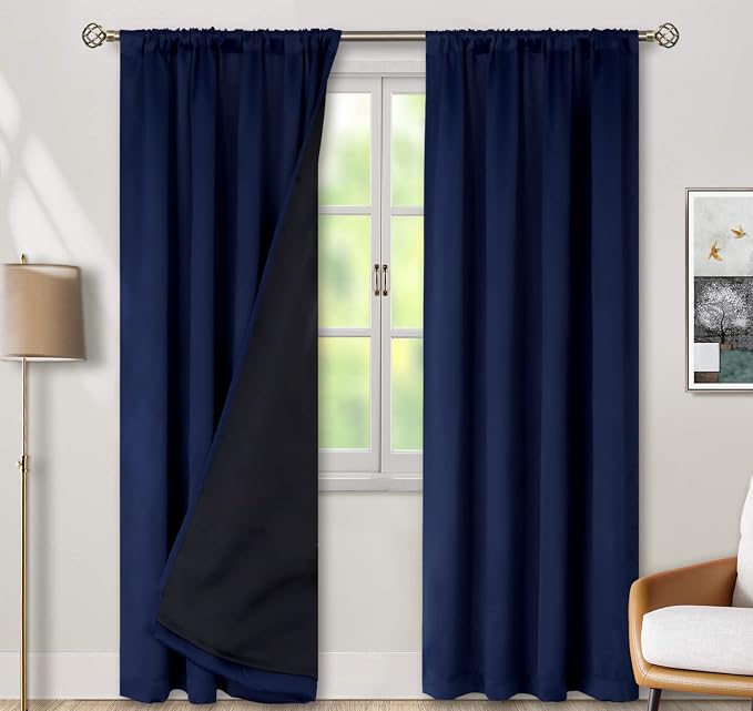 BGment Navy Blue 100% Blackout Curtains 84 Inches Long - Image 2